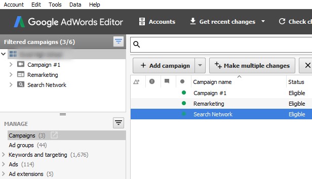 duplicate an entire campaign in adwords editor